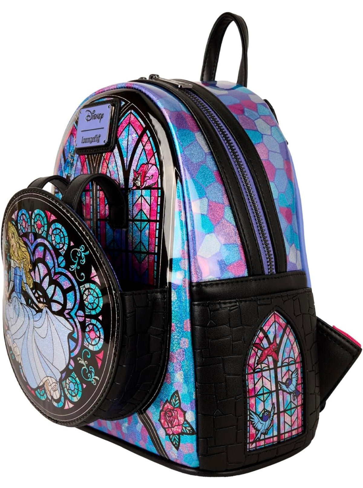 Loungefly Disney Sleeping Beauty Aurora Stained Glass Mini Backpack